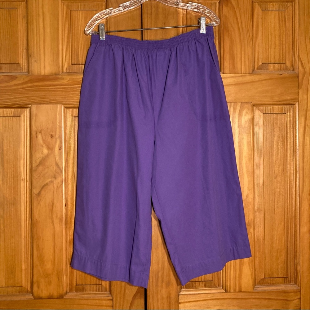NWOT Blair Pull On Capri Pants Elastic Waist Purple Women's Size 16W